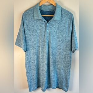 Lululemon Men’s Polo Shirt Blue Heathered Performance Golf Athletic Size XL